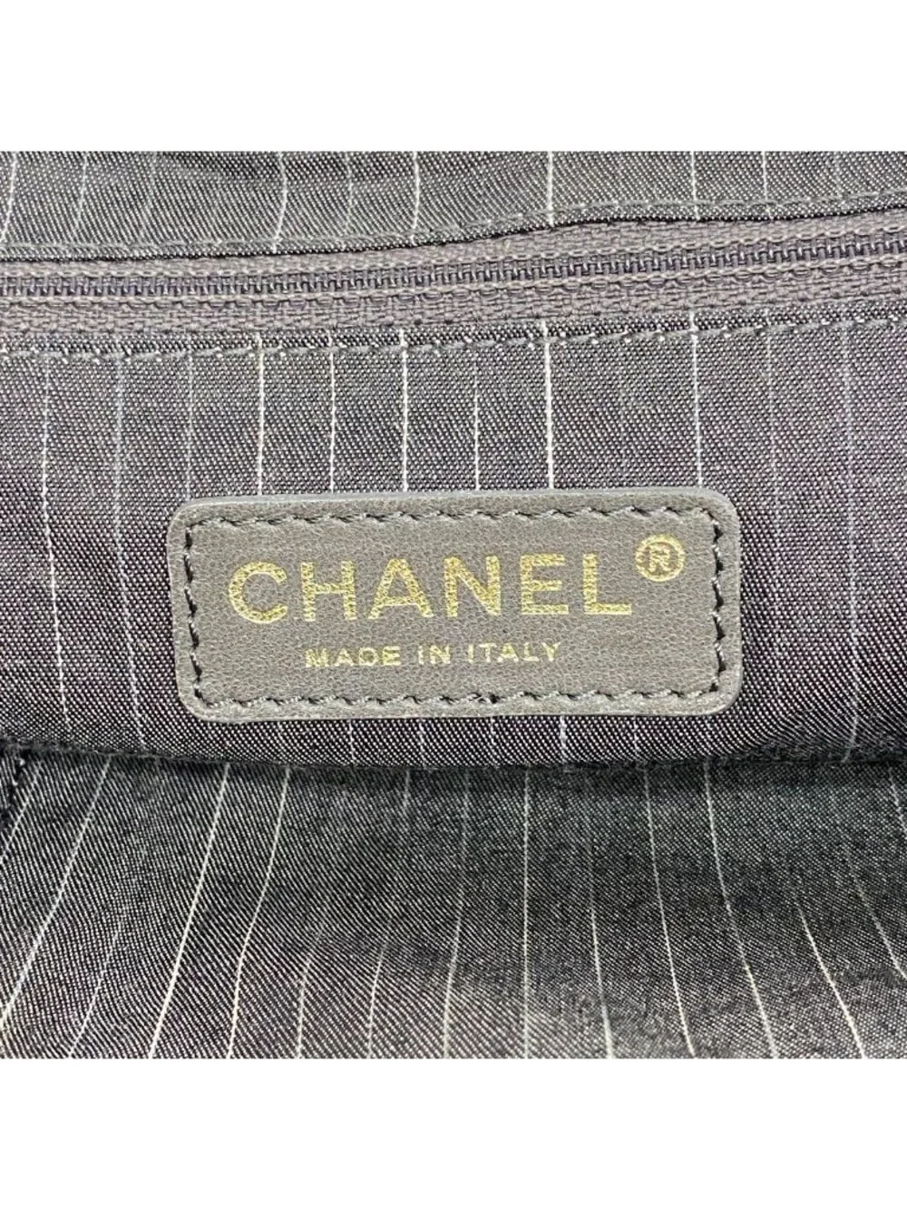 Chanel Tote Calfskin Black Beige Gold 2-Way